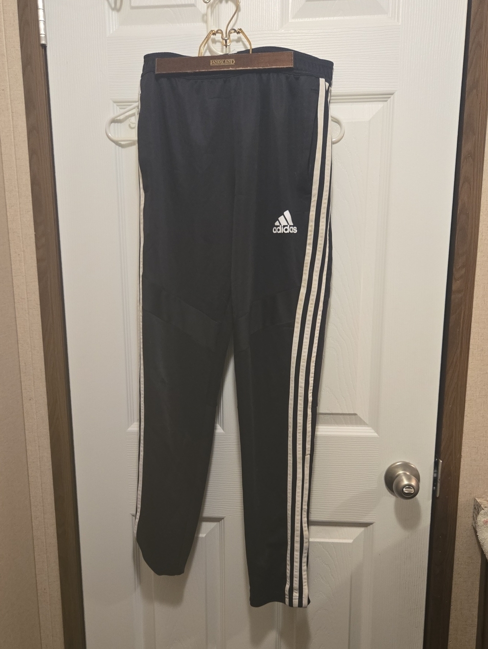 adidas Black Jogger Pants with White Stripes - Kids